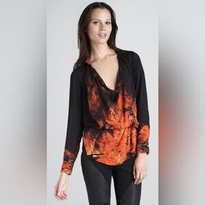 Haute Hippie Cowl-Neck Silk Top Size S